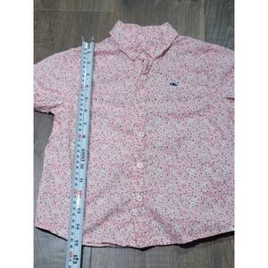 Vineyard Vines Boys Pink Floral Short Sleeve Button Down Shirt 5 3W001572